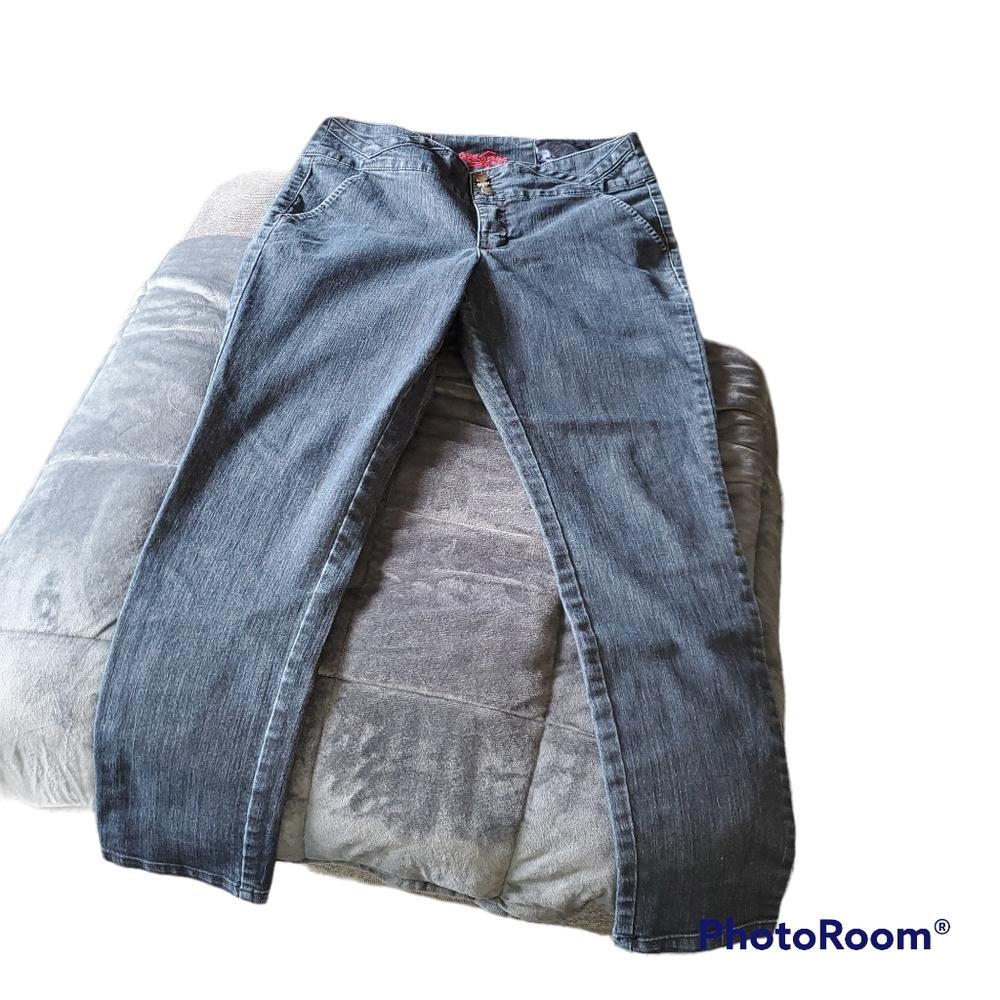 ONE5ONE size 12 dark blue wash High Rise Trouser